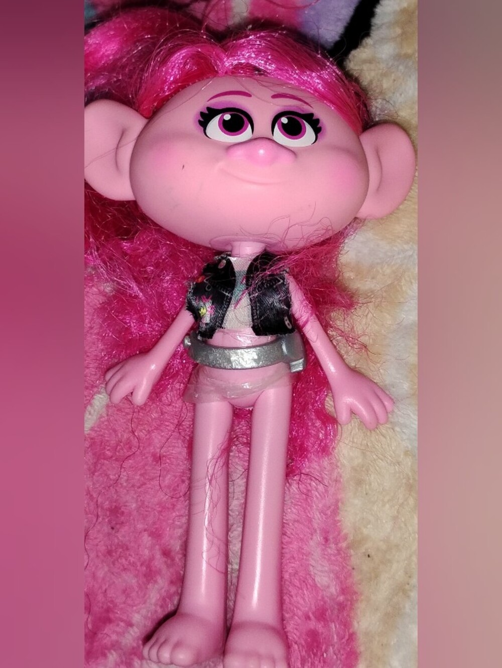 Trolls Plush-Haired Doll - Bright Pink